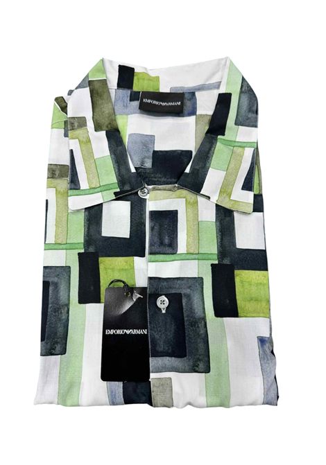 Green patterned shirt EMPORIO ARMANI | shirts | D41F10 D1206010